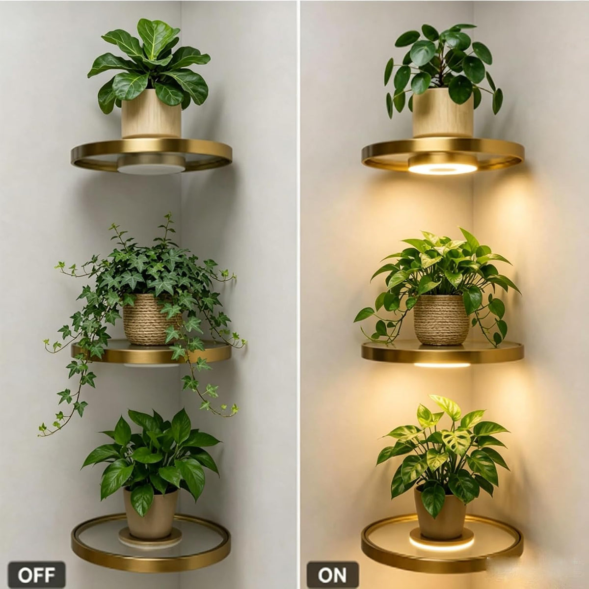 Kabelloses LED-Wandregal - cordless led shelf light off on