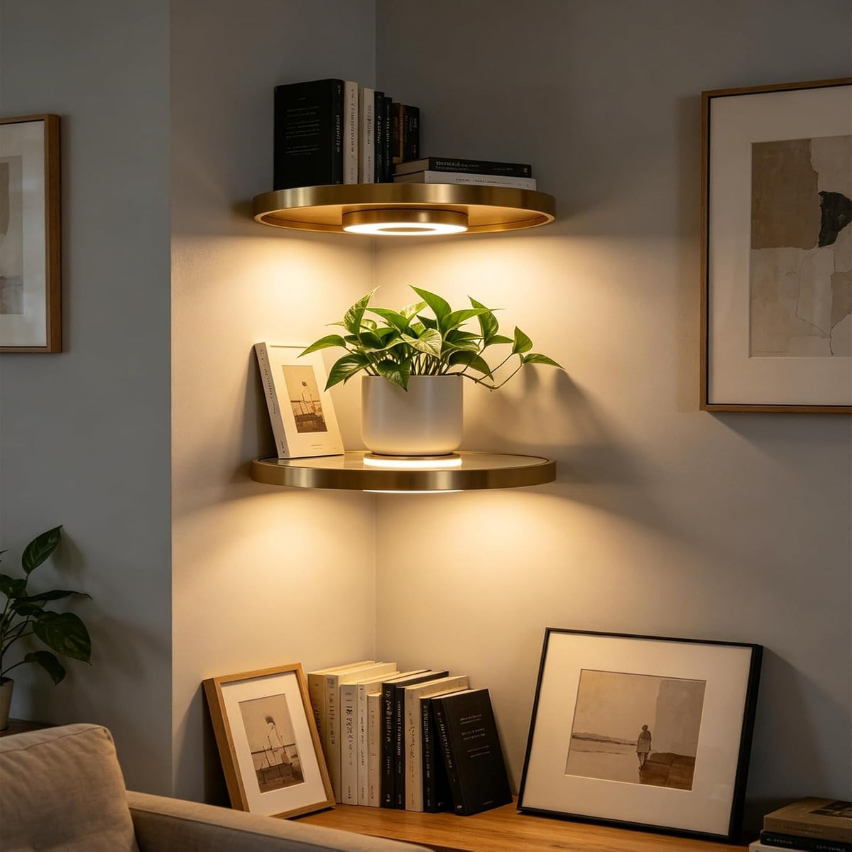 Kabelloses LED-Wandregal - cordless led shelf living room